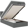 vidaXL Ottomane Bett mit Matratze & LEDs Dunkelgrau 80x200 cm Stoff 3312181 Bild 2