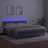 vidaXL Boxspringbett mit Matratze & LED Hellgrau 160x200 cm Samt 3134471 Bild 4