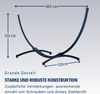 Potenza Hängematte mit Gestell – 220kg für 2 Personen, Hängematte- 220x160, 200kg, Cocoon XXL Grau Bild 5