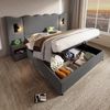TavilaEcon Boxspringbett Wellenförmiges Design Hydraulisches Stauraumbett Bild 5