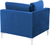 Ecksessel Samtstoff marineblau mit Metallbeinen EVJA Bild 5