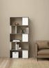 Dmora Bücherregal Arg, Büroregal, Mobiler Buchhalter, Bücherbrett, 80x30 h175 cm, Zement und Weiß Bild 2
