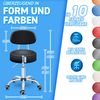 TRESKO® Rollhocker mit Lehne Schwarz | Arbeitshocker höhenverstellbar 47-60 cm | Drehhocker mit Rollen | Bürostuhl Hocker Drehstuhl Kosmetikhocker Bild 2
