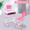 Schreibtisch Kinder Höhenverstellbar Mädchen Schublade Bücherständer Stuhl Rosa Bild 3