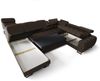 Wohnlandschaft Schlafsofa BASTIEN XL in Stoff Gemma Blau Ottomane Links Bild 3