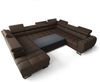 Wohnlandschaft Schlafsofa BASTIEN XL in Stoff Gemma Blau Ottomane Links Bild 2