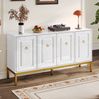 Sideboard 140x40x80 cm - Elegantes Hochglanz-Design mit goldenen Akzenten Bild 4
