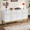 Sideboard 140x40x80 cm - Elegantes Hochglanz-Design mit goldenen Akzenten Bild 4