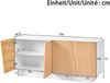 Sideboard,Wohnzimmerschrank,geometrische Rillenstruktur,4 Türen,2 separate Staurräume,höhenverstellbare Einlegeböden Bild 4