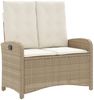 vidaXL 2-tlg. Garten-Essgruppe mit Kissen Beige Poly Rattan 3277355 Bild 4