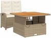 vidaXL 2-tlg. Garten-Essgruppe mit Kissen Beige Poly Rattan 3277355 Bild 2