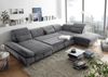 Couch MELFI L Sofa Schlafcouch Wohnlandschaft Schlaffunktion dunkelgrau U-Form Bild 2