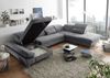 Couch MELFI L Sofa Schlafcouch Wohnlandschaft Schlaffunktion dunkelgrau U-Form Bild 3