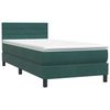 vidaXL Boxspringbett mit Matratze & LED Dunkelgrün 80x220 cm Samt 3317004 Bild 5