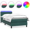 vidaXL Boxspringbett mit Matratze & LED Dunkelgrün 80x220 cm Samt 3317004 Bild 2