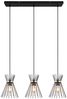 Ausgefallene Pendelleuchte ROD, 3 Draht Lampenschirme Schwarz-Gold, Breite 82cm Bild 4