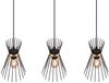 Ausgefallene Pendelleuchte ROD, 3 Draht Lampenschirme Schwarz-Gold, Breite 82cm Bild 5