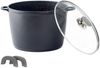 Tiefer Kochtopf Induktion Deckel Ø24cm Suppentopf Alu Guss Bild 4