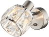 LED Wandstrahler mit Schalter & Glaskristallen Silber matt, Breite 9cm Bild 2