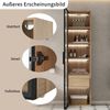 Badezimmerschrank H 165 x T 34.5 x B 40cm aus MDF in Natur mit Lichtleiste, 1 Schublade und Glastür Bild 5