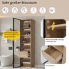 Badezimmerschrank H 165 x T 34.5 x B 40cm aus MDF in Natur mit Lichtleiste, 1 Schublade und Glastür Bild 4