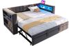 Polsterbett 90/180 × 190 cm, mit LED-Beleuchtung, Steckdosen und viel Stauraum; Polsterbett, Multifunktionales Schlafsofa, Einzelbett, Dunkelgrau Bild 5