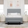 vidaXL Boxspringbett mit Kopfteil Hellgrau 160 x 200 cm Stoff 3344002 Bild 3