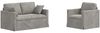 vidaXL Sofa Set 2 pcs Hellgrau 138 x 78 x 80 cm Samt 3407507 Bild 2