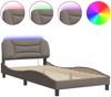 vidaXL Bettgestell mit LED ohne Matratze "Hvar" Taupe 100x200 cm Stoff 3213687 Bild 2