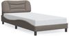 vidaXL Bettgestell mit LED ohne Matratze "Hvar" Taupe 100x200 cm Stoff 3213687 Bild 5