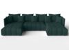 AX LIVING Ecksofa Grün Sofa U Form mit Schlaffunktion Veliro U, 345 cm Bild 3