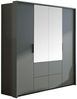 Kleiderschrank Amiuk 208, mit Frontspiegel, Farbe: Graphit Bild 3