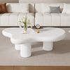 Merax Unregelmäßiger Couchtisch in Wolkenform, 97cm Länge, 67cm Breite, 32cm Höhe, MDF mit Filzunterlagen, lackierte Oberfläche, Kreativer Couchtisch Bild 2