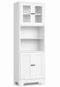 Yorbay Hochschrank Küchenschrank mit 2 Ablageböden und 4 Türen,Mehrzweckschrank (57,5 x 28,5x162,5cm) Vielseitiger Aufbewahrungsschrank für Bad, Küche & Wohnzimmer Bild 2