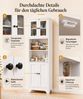 Yorbay Hochschrank Küchenschrank mit 2 Ablageböden und 4 Türen,Mehrzweckschrank (57,5 x 28,5x162,5cm) Vielseitiger Aufbewahrungsschrank für Bad, Küche & Wohnzimmer Bild 3