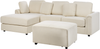Rechtsseitiges Ecksofa mit Ottomane KOHLO Stoff Helles Beige Rechtsseitig Bild 4