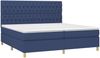 Boxspringbett mit Matratze & LED Stoff Blau 200x200 cm, Härtegrad: H2 [3135707] Bild 3