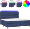 Boxspringbett mit Matratze & LED Stoff Blau 200x200 cm, Härtegrad: H2 [3135707] Bild 2