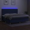 Boxspringbett mit Matratze & LED Stoff Blau 200x200 cm, Härtegrad: H2 [3135707] Bild 4