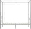 vidaXL Himmelbett-Gestell mit Lattenrost, Metall weiß, 90x200 cm Bild 4