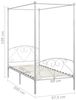 vidaXL Himmelbett-Gestell mit Lattenrost, Metall weiß, 90x200 cm Bild 5