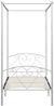 vidaXL Himmelbett-Gestell mit Lattenrost, Metall weiß, 90x200 cm Bild 3