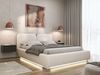 Selsey 'Comoves' Polsterbett 140x200 mit Chenillebezug, LED, Bettkasten und Lattenrost, Creme Bild 3