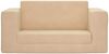 vidaXL Kinder-Schlafsofa 2-Sitzer Creme Weicher Plüsch 357037 Bild 3