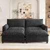 Merax Modulares Cloud-Sectional-Sofa, komfortables Wohnzimmer-Sofa in U-/Eckform, Deep-Seat-Sofa, übergroßes Cloud-Sofa mit 2 beweglichen Fußhockern, hohe Rückenlehne, Schwarz Bild 3