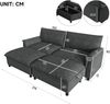 Merax Modulares Cloud-Sectional-Sofa, komfortables Wohnzimmer-Sofa in U-/Eckform, Deep-Seat-Sofa, übergroßes Cloud-Sofa mit 2 beweglichen Fußhockern, hohe Rückenlehne, Schwarz Bild 4