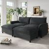 Merax Modulares Cloud-Sectional-Sofa, komfortables Wohnzimmer-Sofa in U-/Eckform, Deep-Seat-Sofa, übergroßes Cloud-Sofa mit 2 beweglichen Fußhockern, hohe Rückenlehne, Schwarz Bild 1
