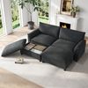 Merax Modulares Cloud-Sectional-Sofa, komfortables Wohnzimmer-Sofa in U-/Eckform, Deep-Seat-Sofa, übergroßes Cloud-Sofa mit 2 beweglichen Fußhockern, hohe Rückenlehne, Schwarz Bild 5