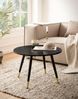 Couchtisch 60x60x41cm Marmoroptik Schwarz Metallgestell Rund Modern Bild 3