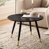Couchtisch 60x60x41cm Marmoroptik Schwarz Metallgestell Rund Modern Bild 2